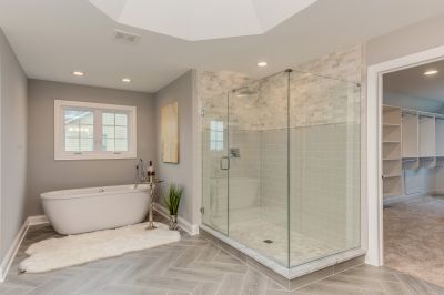 Contemporary Bathroom with Glass Enclosure